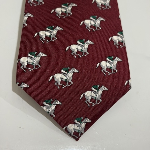 Polo Ralph Lauren Vintage Derby 100% Silk Tie—GREAT!! Horses, racers—Excl. Cond! - Picture 2 of 4